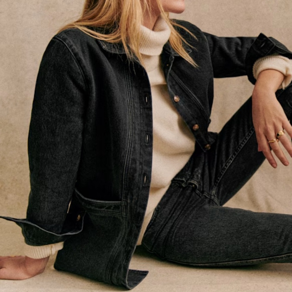 Sezane Will Jacket NWT Washed Black